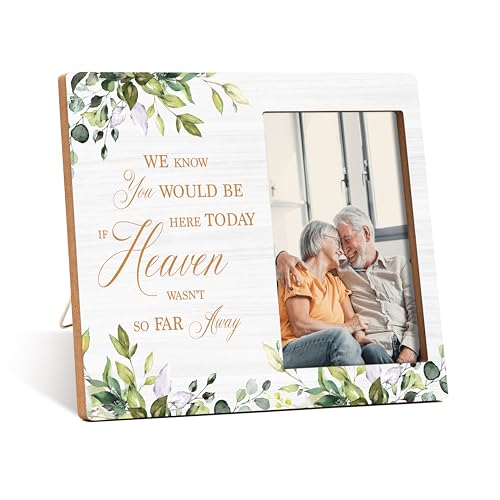 Rustic Memorial Wooden Picture Frame, 8x10 Inches, Holds 4x6 Inch Photos, Blue Gift Box, Support Stand, Perfect for Home Decor, Personal Use, Gift Giving