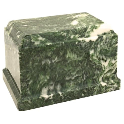 Emerald Olympus Cultured Marble Cremation Urn for Human Ashes, Green, Ground Burial, Home Display and Funeral Memorial - color: Emerald