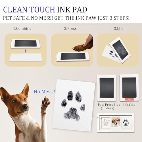 MYPAWLETS Paw Print Frame Kit,Dog/Cat Paw Print Keepsake,White - color: White