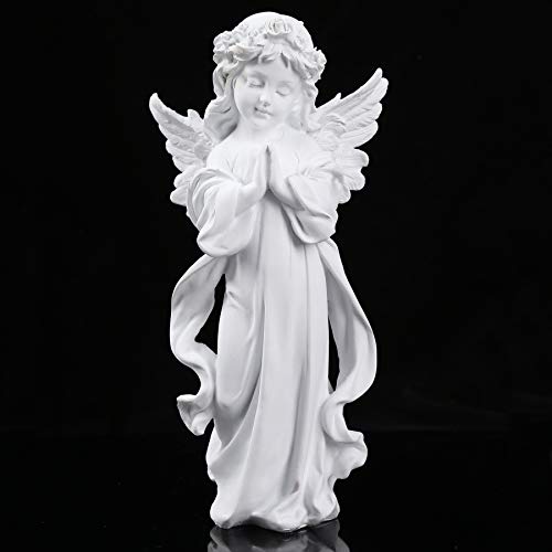 H&W Angel Statue, Angel Figurine, Adorable Flower Girl Decorative Ornaments | 12.5''H, Home Decor Fairy Prayer, Pray for Your Family, Christmas & Thanksgiving Day Decoration 【A】