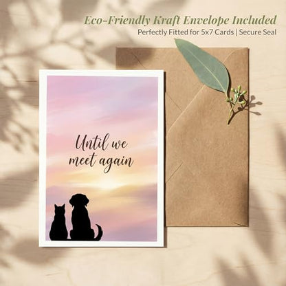 Pet Sympathy Card, Rainbow Bridge Dog Cat Loss - color: Sympathy Card 001