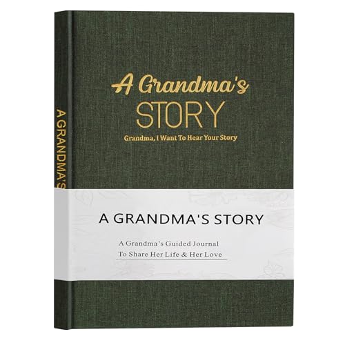 Artmag Grandma's Life Story Journal Family Keepsake Book Linen Hardcover for Grandma to Share Her Memories, with 250+ Prompt Questions Gift for Birthday Mother's Day Christmas (Dark Green) - color: Dark Green, size: Grandma's Life Story Journal