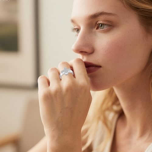 Urn Ring for Ashes Sterling Silver Urn Ring Keepsake Memorial Jewelry Gifts for Women - color: cross