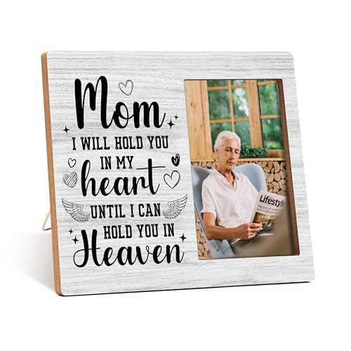 Memorial Mom Photo Frame - Bereavement Gifts For Loss Of Mother - Mom I Will Hold You In My Heart Sympathy Condolence Gift Picture Frame - In Loving Memory Photo Frame Gifts -B17 - color: Memorial Mom Decorate