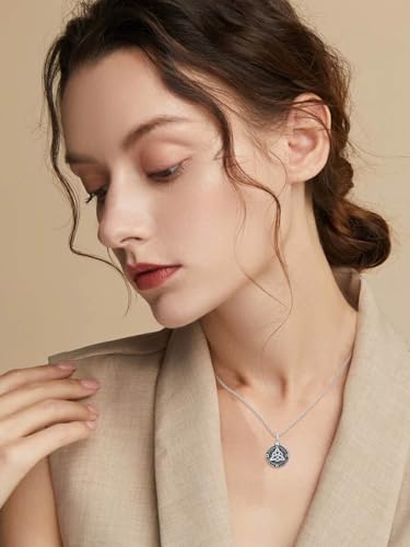 TOUPOP Tree of Life Urn Necklace for Ashes 925 Sterling Silver Cremation Jewelry Memorial Gifts Keepsake Jewelry with Funnel Filler for Women - style: 2-Celtic Knot
