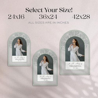 In Loving Memory Sign with Photo - Custom Funeral Welcome Board - Personalized Memorial Display for Services - color: Sign 10