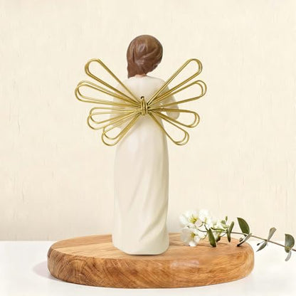 “Love You” Angel Figurine Holding Love Sign, 5.3" Hand-Painted Resin Statue | Perfect Sentimental Gift to Girlfriend, Boyfriend, Family Members, Wife, Husband, Sculpted Hand-Painted Figurine - style: Love you