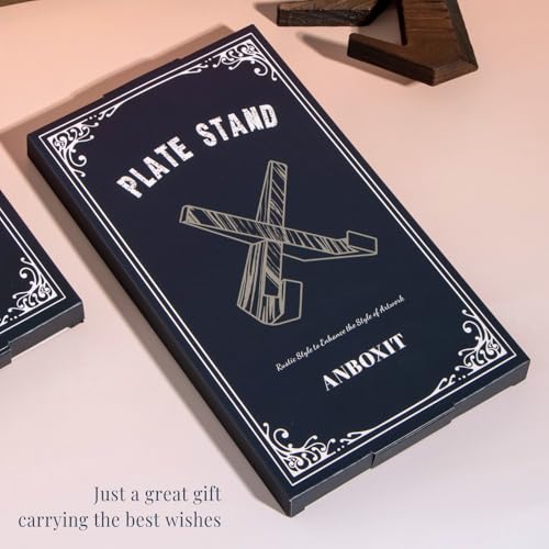 ANBOXIT Plate Stand for Display - 6.5 Inch Plate Holder Easel | Wooden Decorative Table Top Plate Stand, Picture Frame Holder for Photo
