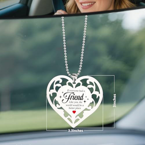 Friendship Gift for Her, Heart Shaped Stainless Steel Hanging Sign with Touching Quote, Thank You Gift for Best Friends, Long Distance Friends, Birthday, Christmas Hanging Ornaments S2X41 - style: Friendship3