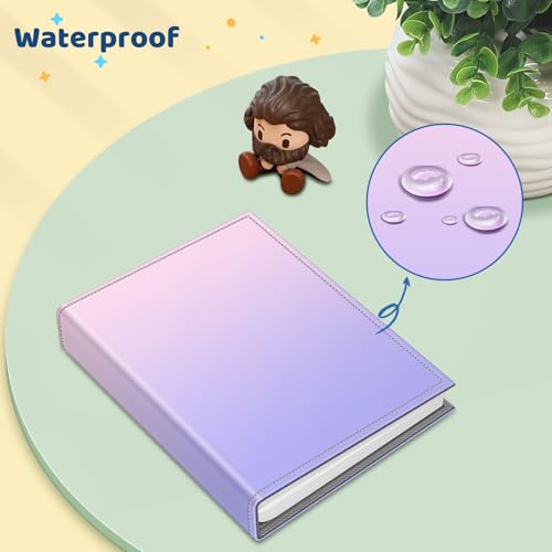 Fintie Photo Album 4x6 Photos - 52 Pockets Small Wallet Albums For Family | Vegan Leather Cover, 4X6 Picture Keepsakes, Family/Wedding/Travel Memory Book, Baby/Kids/Boys/Girls Gift, Purple/Pink - color: Purple/Pink