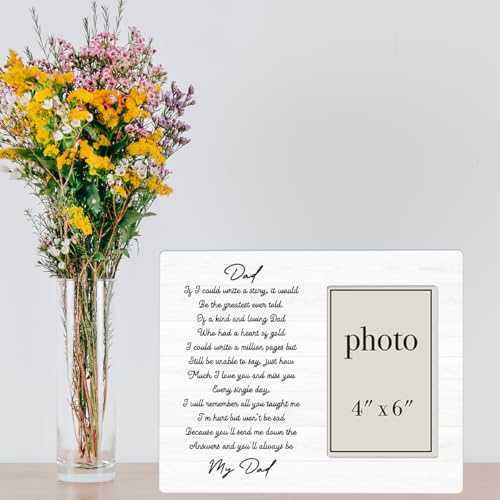 Memorial Gifts Picture Frame, Sympathy Gifts for Loss of Dad | You'll Always Be My Dad Photo Frame for 4 x 6 Inch Photo