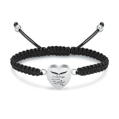 Imrsanl Heart Cremation Bracelet for Ashes Memorial Urn Jewelry - color: Rope-Silver