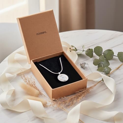 Cremation Urn Necklaces for Ashes, Round Stainless Steel Memorial Jewelry Keepsake Pendant for Women Men, Decorative Four-Leaf Clover Touch - style: Love