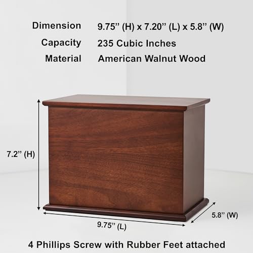 AspenStudio Legacy Walnut Wooden Urn for Cremation Ashes Handcrafted Urn for Adult Human by Aspen Studio