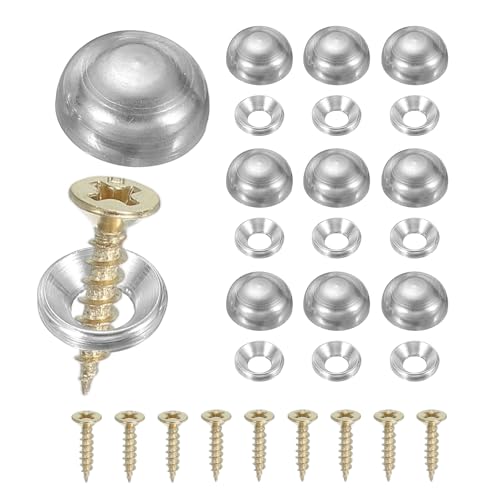 Brass Decorative Screws with Caps, Mirror Screw Self Tapping Screws Decorative Cover - Fitting for(Furniture Fixing- Wall Hangings - Wood Handcrafted) 13mm & 10 Pack & Silver - color: Silver, size: 13mm
