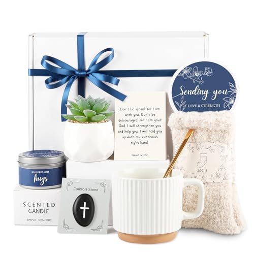 Sympathy Gift Basket for Loss of Loved One, Christian Grief Care Package | Condolence Gift Box for Loss of Mother Father Husband Friend Child Baby, Bereavement Remembrance Gift for Women Men Healing