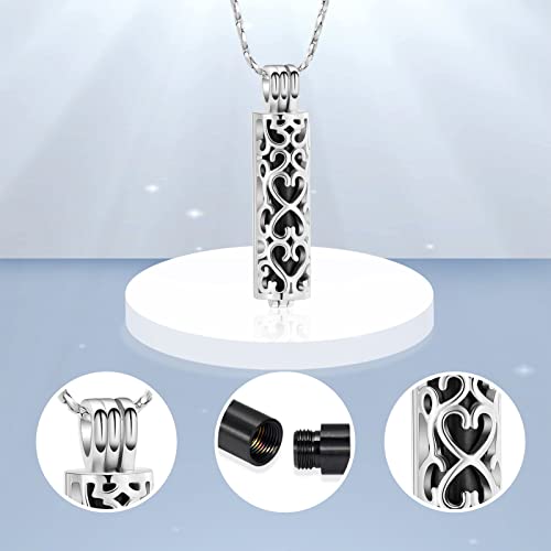 Imrsanl Cylinder Cremation Urn Necklace for Ashes of Loved One - color: Black