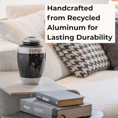 GR8 Keepsakes Classic Black Marble-Finish Cremation Urn Set - color: Black