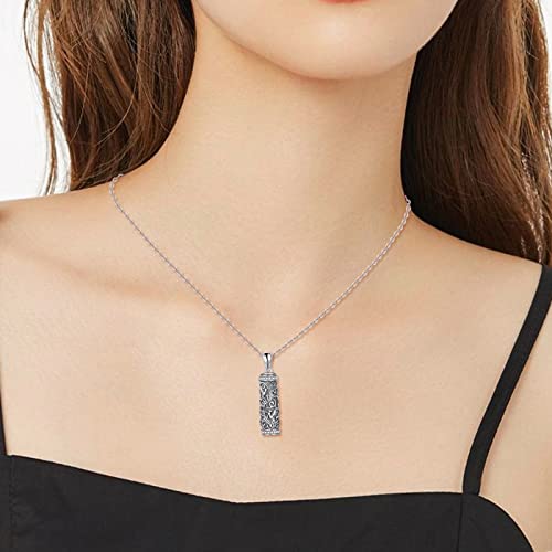 TOUPOP Tree of Life Cremation Jewelry Urn Necklace for Ashes for Women Men 925 Sterling Silver Cylinder Urn Pendant Necklaces for Human Ashes of Loved Ones Keepsake Memorial Gifts - style: 2-Hummingbird
