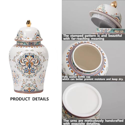 Flowers Urn Adult Ashes Keepsake Ceramic Large 200Cubic inches | 200lb Decorative Memorial buried Urn 11.6in high, non-traditional Big ashes Keepsake of Human /Female/Women/male /Pet Funeral