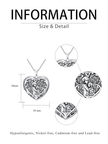 Poiuy Heart Locket Necklace for Women Photo Locket Necklace Gifts For Women | That Holds Pictures Locket Jewelry Anniversary Birthday Christmas Memento Gifts for Mom Daughter Women Girlfriend Sister - style: 01-mother family