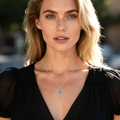925 Sterling Silver Wing Urn Necklace for Ashes Necklace Men Women Angel Wing Cremation Jewelry Memory