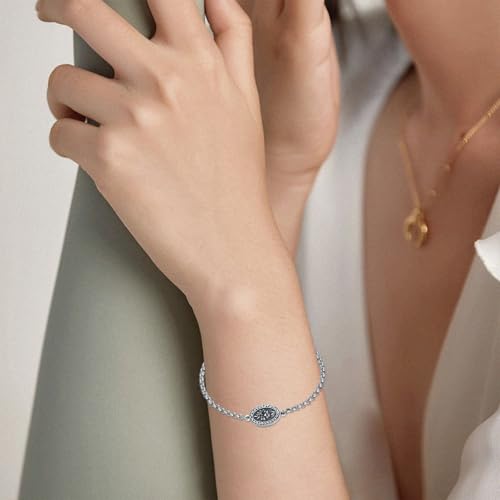 Birth Flower Photo Locket Bracelet 925 Sterling Silver 12 Month Locket Bracelet with Picture Birth Flower Photo Jewelry Gifts for Women Mother Mom Daughter - style: 05-May-Lily-Custom