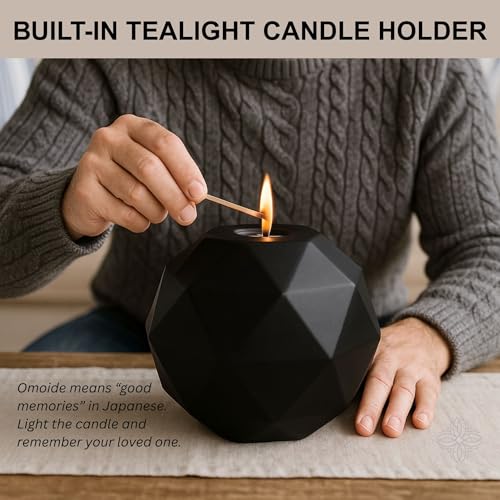Handmade Black Ceramic Decorative Urn – Elegant Cremation Urn for Ashes Adult Male or Female – Large Memorial Urn, 220 lbs Capacity