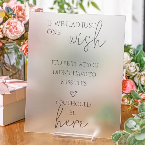Yousoontic Memorial Table Sign Acrylicyou Should Be Here Wedding Sign | You Should Be Here Sign, Frosted Tabletop Memorial for Wedding Reception, Clear Display with Stand for Bridal Shower - color: Acrylic, style: Stylish