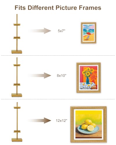Adjustable Tabletop Easel Stand, Gold 17" H Easels for Display | 2 Pack Picture Easels for Display, Metal Picture Frame Holder Stand Table, For Art, Photo - color: Gold 2Pack