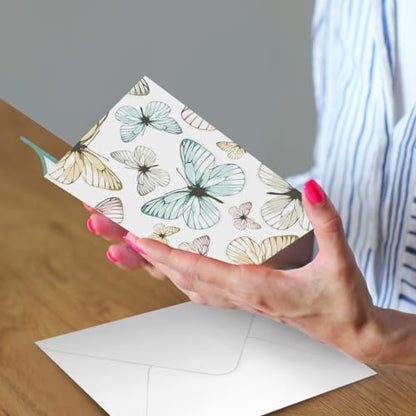 Designer Greetings For Your Words, Blank Cards 6 Pack - color: Pastel Butterflies