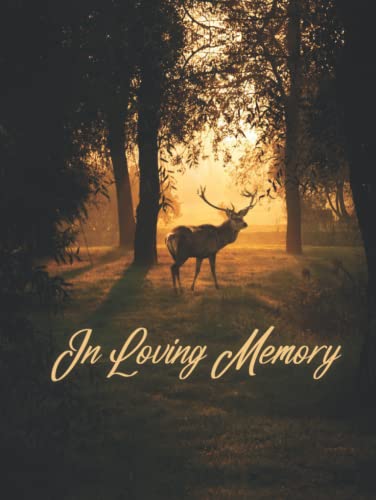 Guest Book: Funeral Guest Book For Memorial Service, Guest Book For Funeral, Memorial Service Guest Book, Sign In Book For Funeral, Hardcover, Golden Brown Deer Cover Design