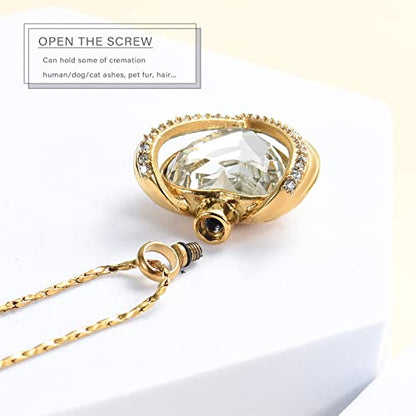 Imrsanl Cremation Jewelry Angel Wing Heart Urn Necklaces for Women - color: Customize