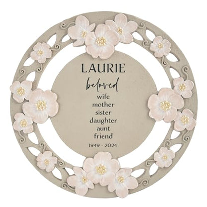 Let's Make Memories Personalized Memorial Garden Stone - Loved By All - Floral - Sympathy - style: Loved By All
