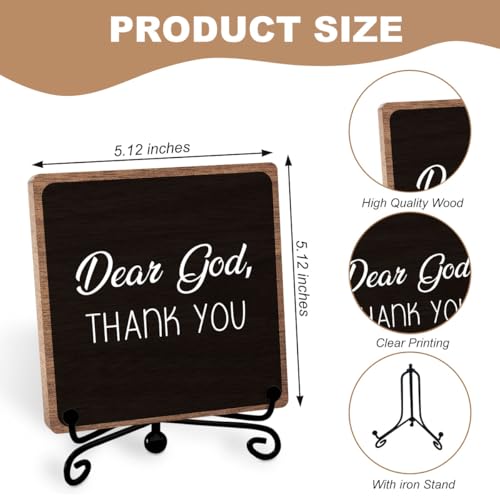 Christian Gifts for Women Men, Motivational Bible Verse Wooden Sign | Farmhouse Religion Desktop Decor, Simple Prayer Sign for Home Church Office Table, Inspirational Gift for Friend Family - style: Dear God