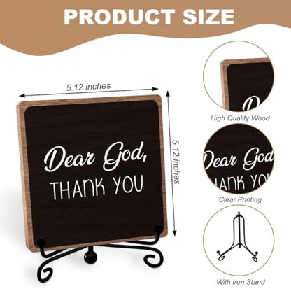 Christian Gifts for Women Men, Motivational Bible Verse Wooden Sign | Farmhouse Religion Desktop Decor, Simple Prayer Sign for Home Church Office Table, Inspirational Gift for Friend Family - style: Dear God
