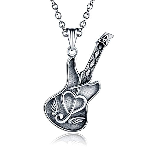 925 Sterling Silver Guitar Urn Necklace Women Cremation Jewelry for Ash
