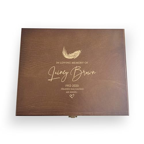 In Memory Loss Box | Personalized Remembrance Keepsake | Wooden Engraved Box | Keepsake Storage for Special Memories - style: Loving Storage Box Design - 6