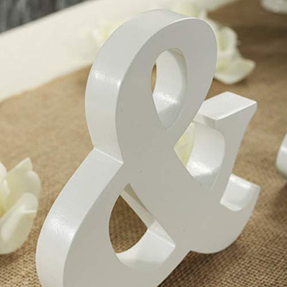 Mr & Mrs Signs Rustic Wooden Freestanding Letters for Photo Props, Anniversary & Wedding Shower Gift (White) - color: White