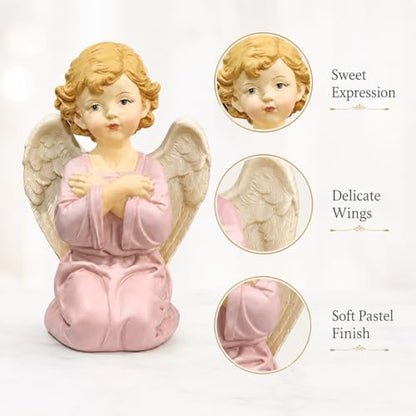 5.32 Inch Praying Angel Figurine, Resin Guardian Statue | Painted Keepsake For Mom, Daughter, Sister, Friend, Prayer Corners, Shelves, Desks, Nightstands And Sympathy Gifts - size: 5.32"H