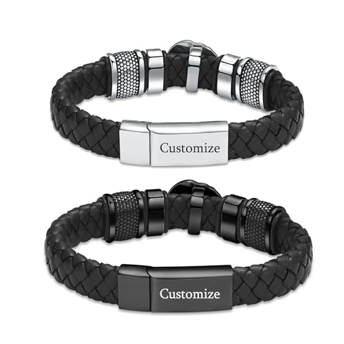 Hearbeingt Cremation Jewelry Urn Bracelet for Ashes Genuine Leather Cremation Bracelet Keepsake Urn Bangle for Ashes for Men for Women - color: Z-Customize