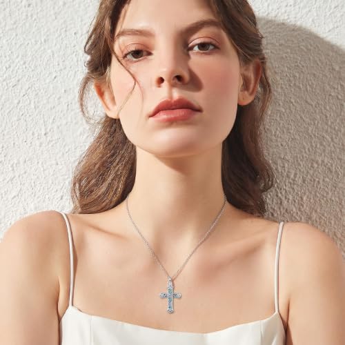 PELOVNY Urn Necklaces for Ashes of Loved Ones 925 Sterling Silver Personalized Heart Locket Urn Necklace Cremation Keepsake Memorial Jewelry Gifts for Women Men - color: Rose Cross Urn