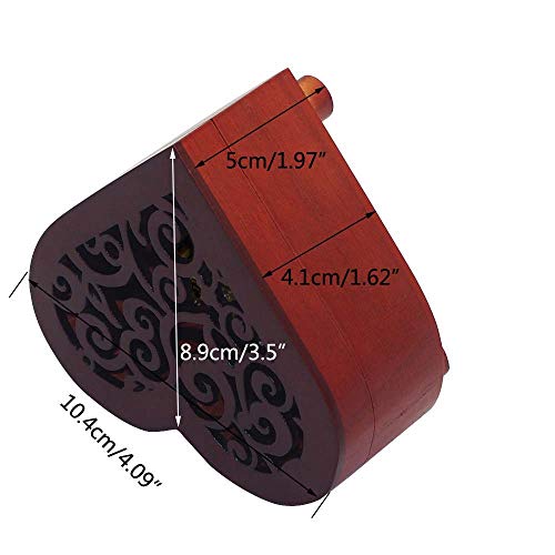 Pursuestar Beauty and The Beast Wind Up Music Box, Heart Shaped Vintage Wood Carved Mechanism Musical Gift for Lover Girlfriend Wife Husband Valentine's Day Mother's Day Christmas Anniversary - style: Beauty and The Beast