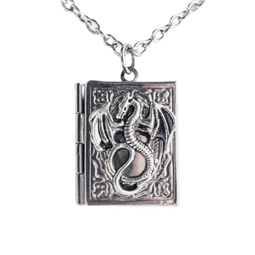 unique Gothic pendant necklace, stylish and personalized book-shaped locket pendant necklace, suitable for daily wear, dating parties - color: Style 1595
