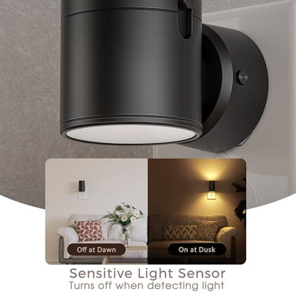 Night Lights Plug into Wall, 5CCT LED Night Light Plug in | Dusk to Dawn Sensor, 330° Swivel Plug, 0-100LM Adjustable Brightness, Dimmable NightLight, Hallway, Bedroom, Stairway, 2 Pack - color: Black-5CCT, size: 2 Pack