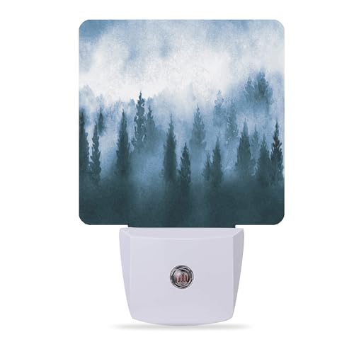 Misty Forest Night Light,Nature Landscape Night Lights Plug into Wall for Boys Girls, Led Lamp for Stairway/Hallway/Bedroom 0.5W Nightlight Sleep Friendly - color: Nature Landscape