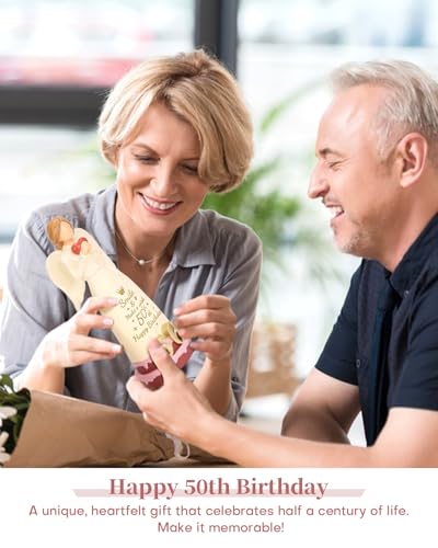 50th Birthday Gifts for Women, Happy 50th Birthday Decorations | 50 Year Old Gifts for Women, Mom, Wife, Sister, Daughter, Cake Toppers Party Home Decor Angel Figurine - style: 50th Birthday