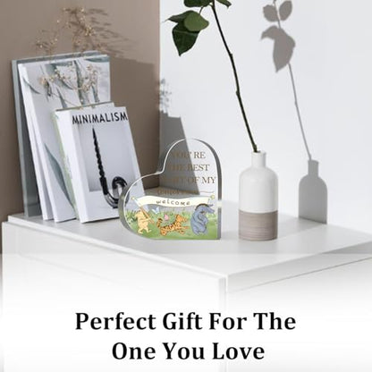 Winnie Gifts for Women You're the Best Part Decor Winnie Acrylic Heart Inspirational Quotes Motivational Gifts for Friends Coworkers Teacher Boss Desk Office Sign Plaque - style: Winnie 010