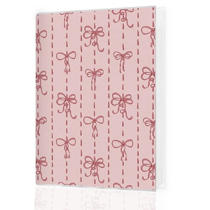 Pink Ribbon Bow Photo Album 4x6 Hold 36 Photos, Coquette Pink Bow Striped Aesthetic Small Photo Album Picture Memory Book Keepsake for Family Graduation Wedding Anniversary Travel Vacation - color: Pink Bow 5