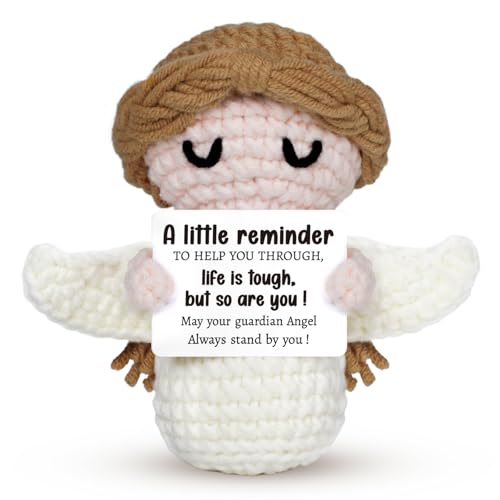 Handmade Positive Crochet Angel - Life is Tough But So are You - Birthday Gifts, Get Well Gifts for Women Men Kids Bestie, Inspirational Gift for Friends Student, Coworker - style: Get Well Gifts